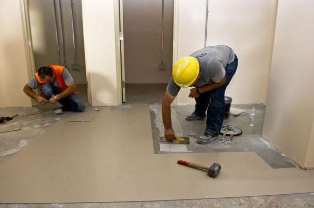 Installing vinyl tile
